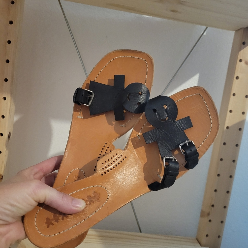 Rare Ordinary People Cutout People Wedge Sandals 40